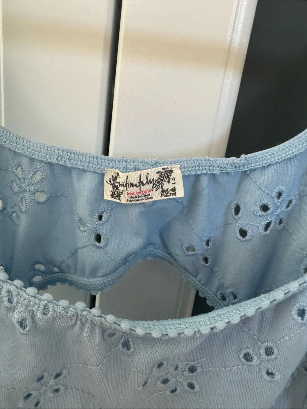 Free People Powder Blue Eyelet Tank